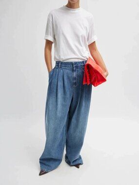 Tibi NWOT Blue Flare Wide Leg Jeans